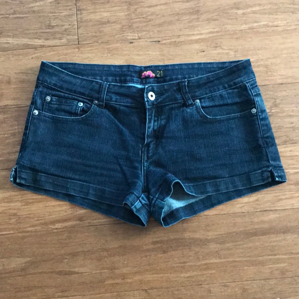 dark jean shorts